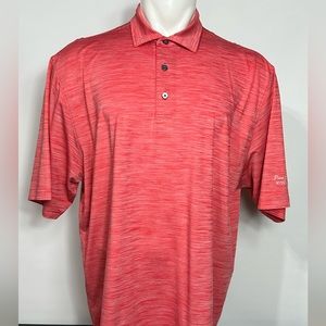 FootJoy Golf Polo in Coral with White Heather Texture  Pattern size Xlarge